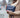Handmade small leather crossbody bag for women – Olivia model, blue, detail